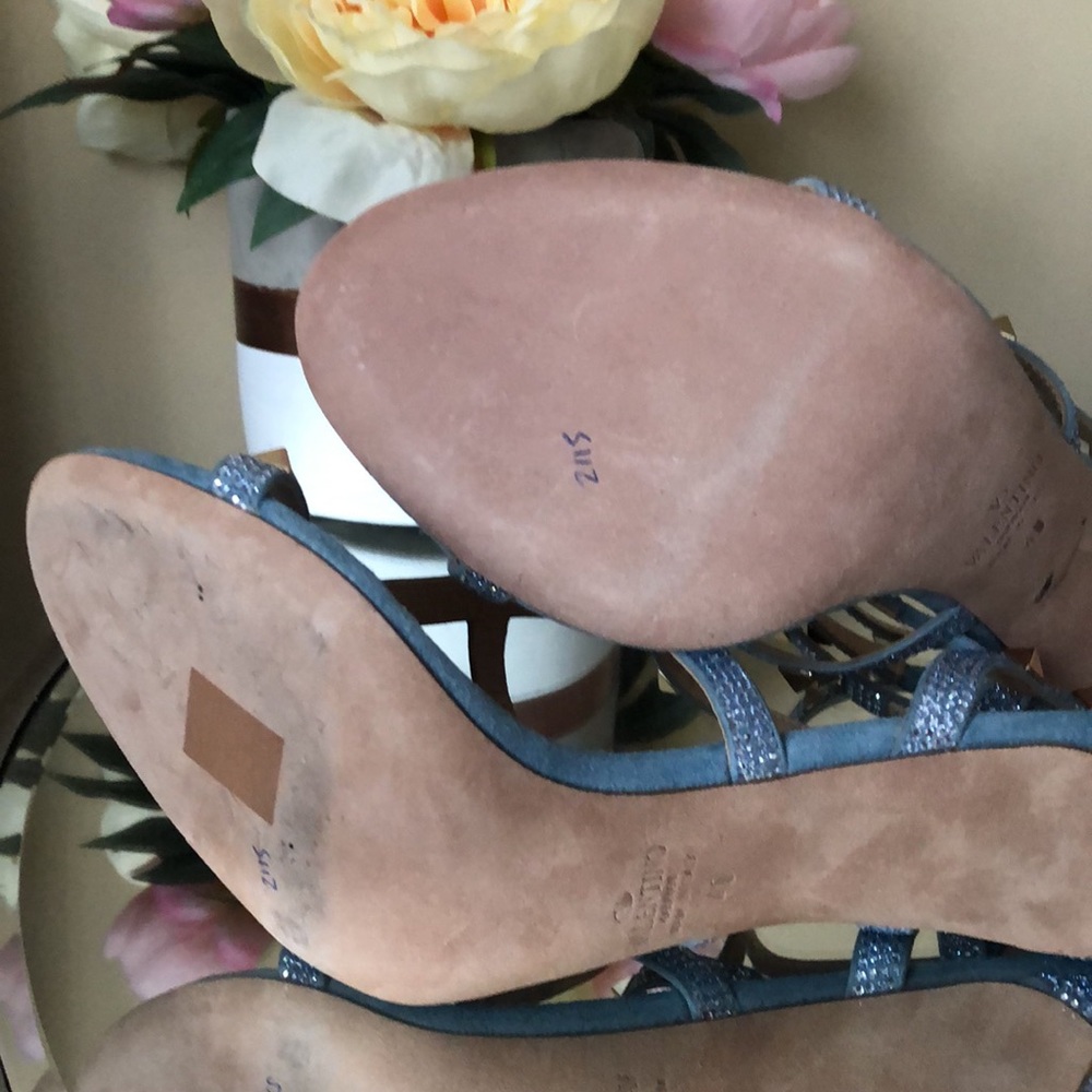 VALENTINO Rockstud Ankle Strap Crystal Sandals high-heel - Picture 15 of 16